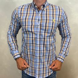 Camisa Manga Longa PRL Xadrez Azul - 40485 - VITRINE SHOPS