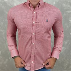 Camisa Manga Longa PRL Xadrez Vermelho - 40503 - BARAOMULTIMARCAS