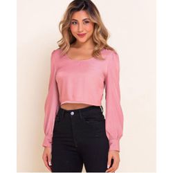 Cropped Tencel Rosa - F-384 - DROPA AQUI