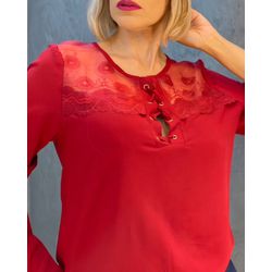 Blusa Isabel Vinho - F-426 - DROPA AQUI