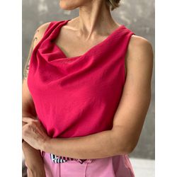 Blusa Crepe Duna Rosa - F-523 - DROPA AQUI