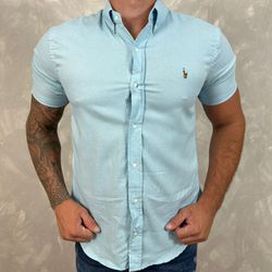 Camisa Manga Curta PRL Azul - 30229 - BARAOMULTIMARCAS