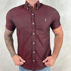 Camisa Manga Curta PRL Vinho - 30325 - DROPA AQUI