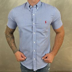 Camisa Manga Curta PRL Xadrez Azul - 30335 - DROPA AQUI