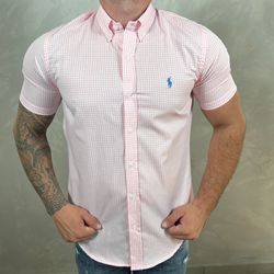 Camisa Manga Curta PRL Xadrez Rosa - 30343 - DROPA AQUI