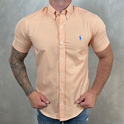 Camisa Manga Curta PRL Xadrez Laranja - 30344 - DROPA AQUI