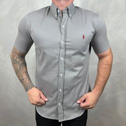 Camisa Manga Curta PRL Cinza ⭐ - 30352 - VITRINE SHOPS