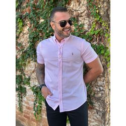 Camisa Manga Curta Xadrez PRL Rosa - 30383 - DROPA AQUI