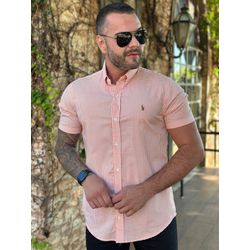 Camisa Manga Curta Xadrez PRL Laranja - 30391 - DROPA AQUI