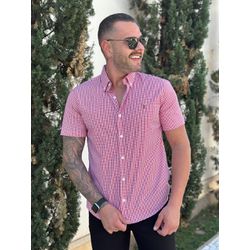 Camisa Manga Curta PRL Xadrez Vermelho - 30394 - DROPA AQUI