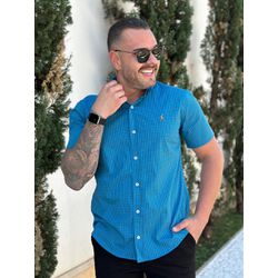 Camisa Manga Curta PRL Xadrez Azul - 30404 - DROPA AQUI