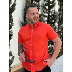 Camisa Manga Curta PRL Laranja - 30410 - REI DO ATACADO