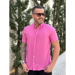 Camisa Manga Curta PRL Rosa - 30413 - REI DO ATACADO