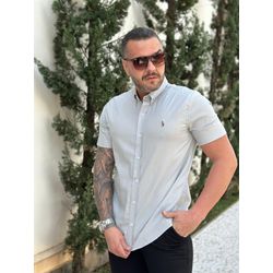 Camisa Manga Curta PRL Cinza - 30420 - REI DO ATACADO
