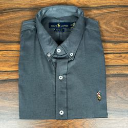 Camisa Manga Curta Ralph L. - Oxford - Cinza - 304... - Outlet Don Reis | 8 anos - As melhores marcas masculinas!