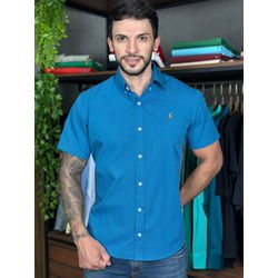 Camisa Manga Curta PRL Xadrez Azul - 30433 - DROPA AQUI