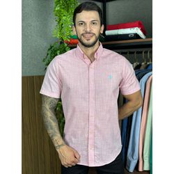 Camisa Manga Curta Linho PRL Rosa. - 30438 - VITRINE SHOPS