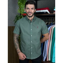 Camisa Manga Curta Linho PRL Verde. - 30440 - VITRINE SHOPS