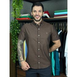 Camisa Manga Curta PRL Marrom - 30447 - VITRINE SHOPS