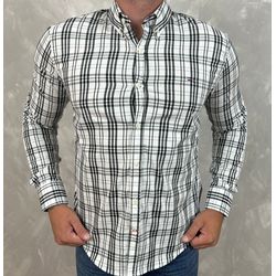 Camisa Manga Longa TH Xadrez Branco - 40614 - DROPA AQUI