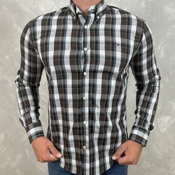 Camisa Manga Longa Th Xadrez marrom - 40631 - LOJA VIPIX