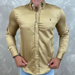 Camisa Manga Longa PRL Dourada - 40685 - BARAOMULTIMARCAS