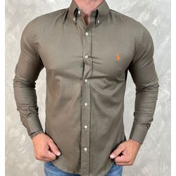 Camisa Manga Longa PRL Marrom - 40705 - REI DO ATACADO