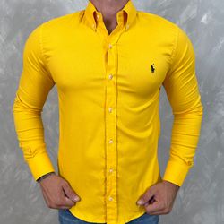 Camisa Manga Longa PRL Amarelo - 40740 - REI DO ATACADO