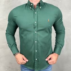 Camisa Manga Longa PRL Verde - 40768 - REI DO ATACADO
