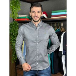 Camisa Manga Longa PRL Cinza.⭐ - 40772 - DROPA AQUI