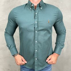 Camisa Manga Longa PRL Verde - 40779 - REI DO ATACADO