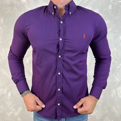 Camisa Manga Longa PRL Xadrez Roxo - 40784 - LOJA VIPIX