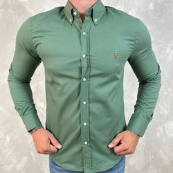 Camisa Manga Longa PRL Verde - 40815 - REI DO ATACADO