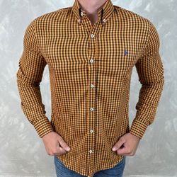 Camisa Manga Longa PRL Xadrez Laranja⭐ - 40818 - DROPA AQUI