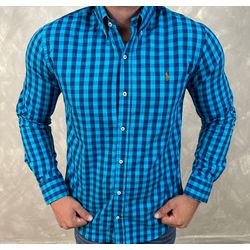 Camisa Manga Longa PRL Xadrez Azul - 40820 - DROPA AQUI