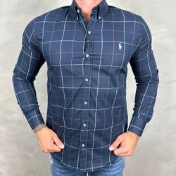 Camisa Manga Longa PRL Xadrez Azul - 40860 - VITRINE SHOPS