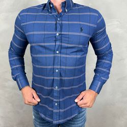 Camisa Manga Longa PRL Xadrez Azul - 40876 - DROPA AQUI