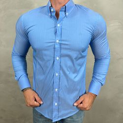 Camisa Manga Longa CK Azul - 40890 - DROPA AQUI