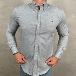 Camisa Manga Longa TH Cinza - 40899 - DROPA AQUI