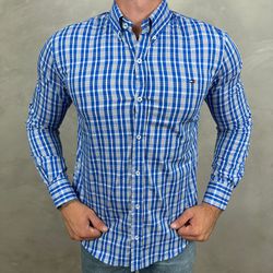 Camisa Manga Longa TH Xadrez Azul - 40914 - DROPA AQUI