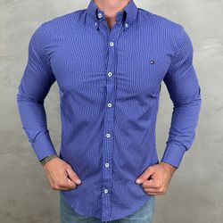 Camisa Manga Longa TH Xadrez Azul - 40915 - DROPA AQUI