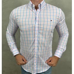 Camisa Manga Longa TH Xadrez Rosa - 40919 - DROPA AQUI