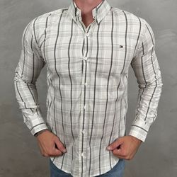 Camisa Manga Longa TH Xadrez Cinza - 40925 - DROPA AQUI