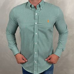 Camisa Manga Longa PRL Micro Xadrez Verde - 40995 - DROPA AQUI