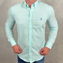 Camisa Manga Longa PRL Micro Xadrez Verde - 41001 - DROPA AQUI