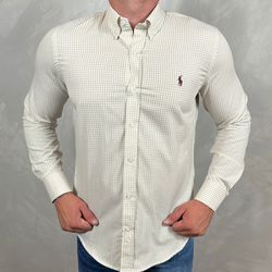 Camisa Manga Longa PRL Micro Bege - 41006 - DROPA AQUI