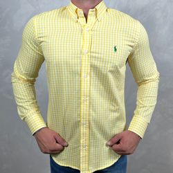 Camisa Manga Longa PRL Xadrez Amarelo - 41011 - DROPA AQUI