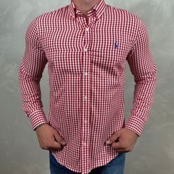 Camisa Manga Longa PRL Xadrez Vermelho - 41017 - DROPA AQUI