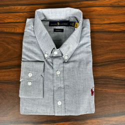 Camisa Manga Longa Linho PRL Cinza. - 41029 - RP IMPORTS