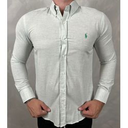 Camisa Manga Longa Linho PRL Verde - 41042 - DROPA AQUI